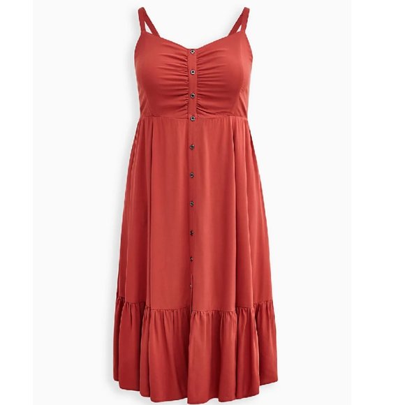 torrid Dresses Challis Buttonfront Midi Skater Dress Poshmark